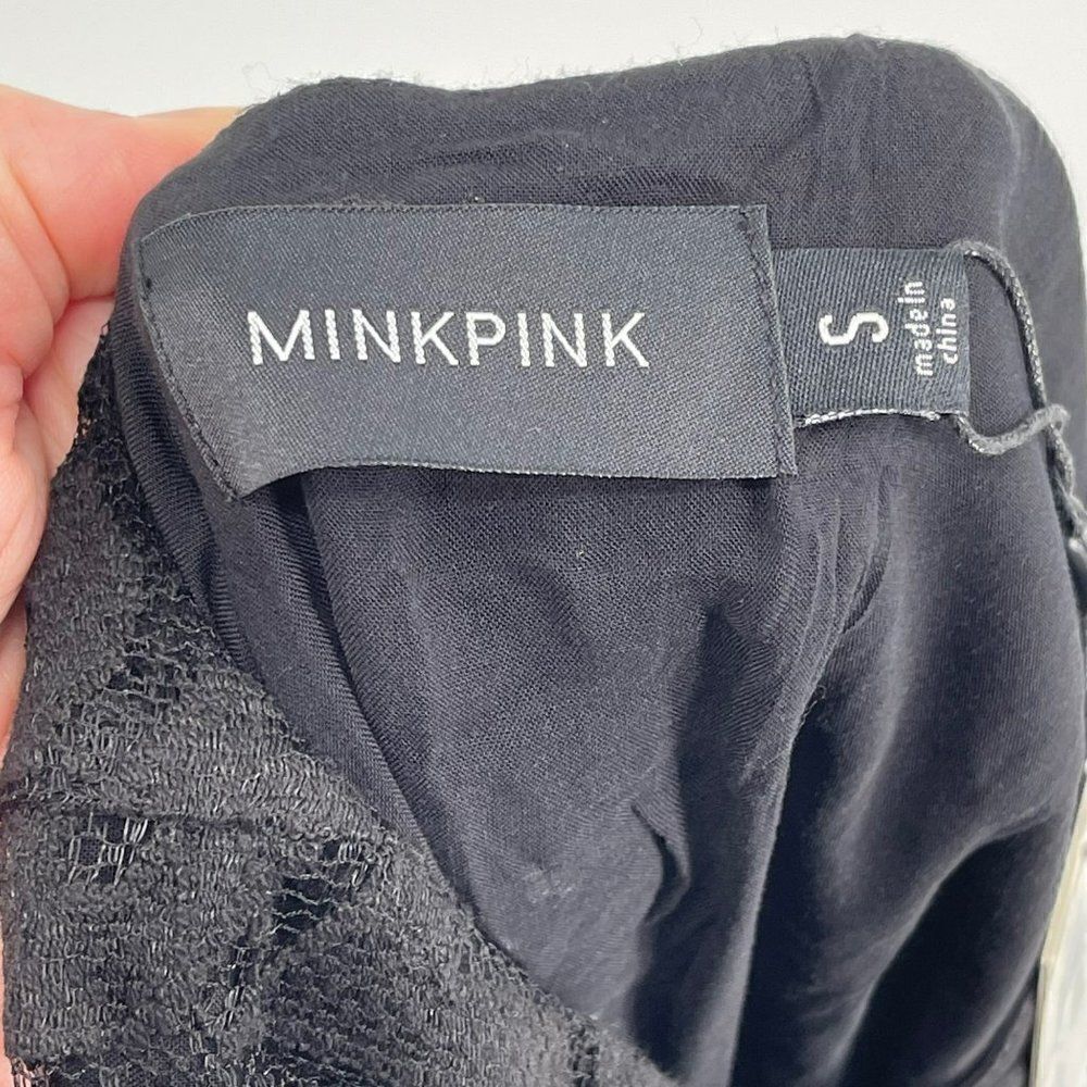 MinkPink Drive Me Crazy Flair Sleeve Lace Mini Fit & flare Black Dress NWT Size - Picture 8 of 15